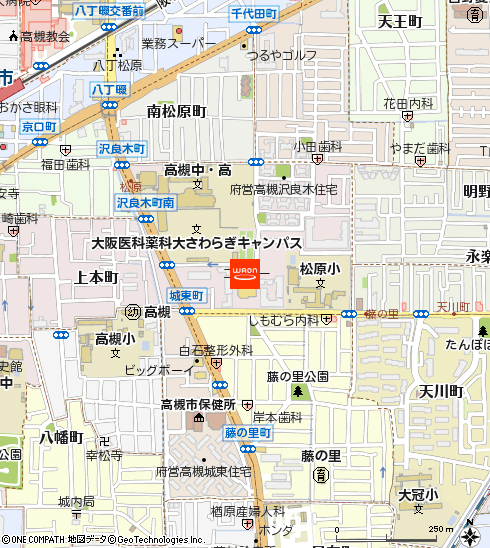 KOHYO高槻南店付近の地図